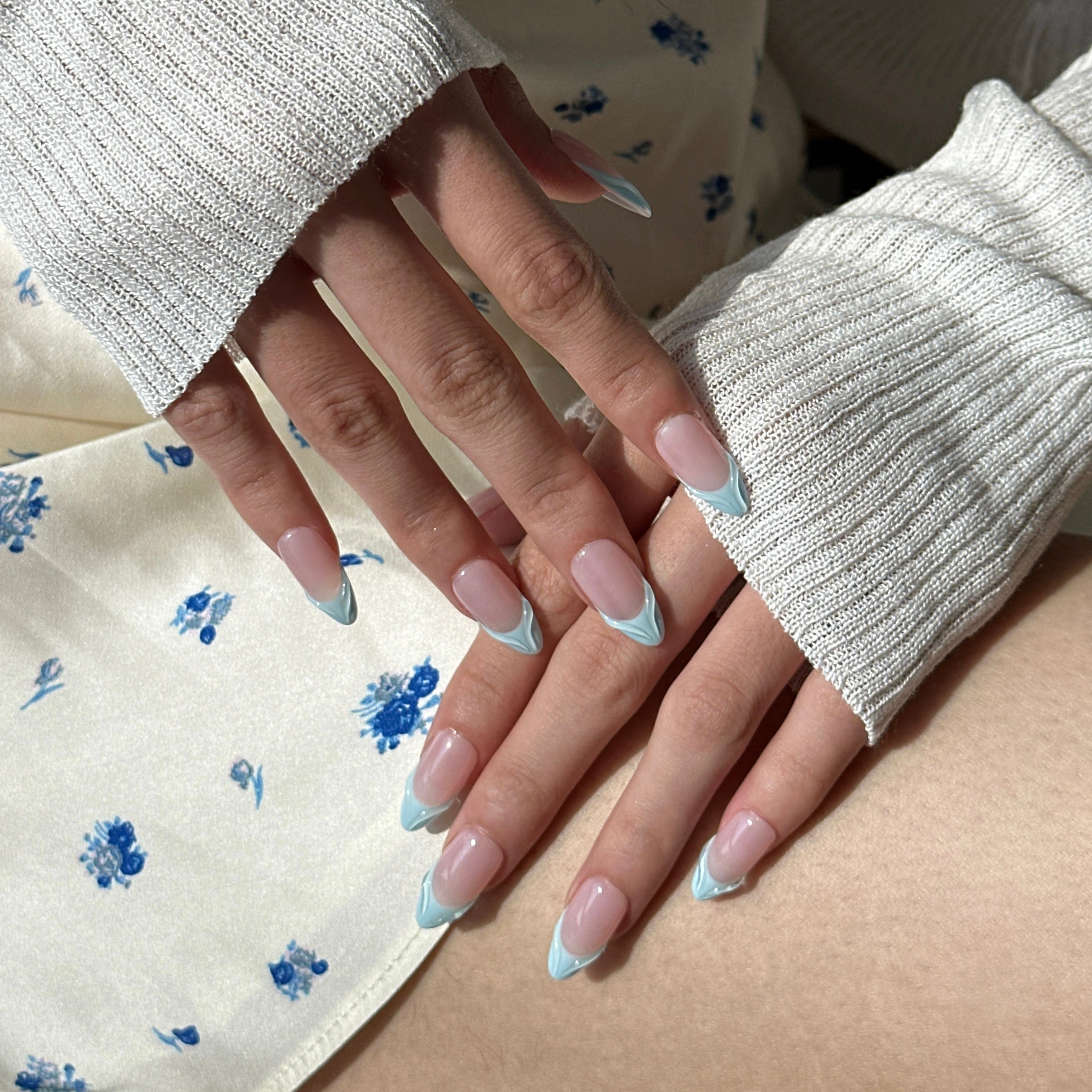Santorini Waves French Tip Inspiration