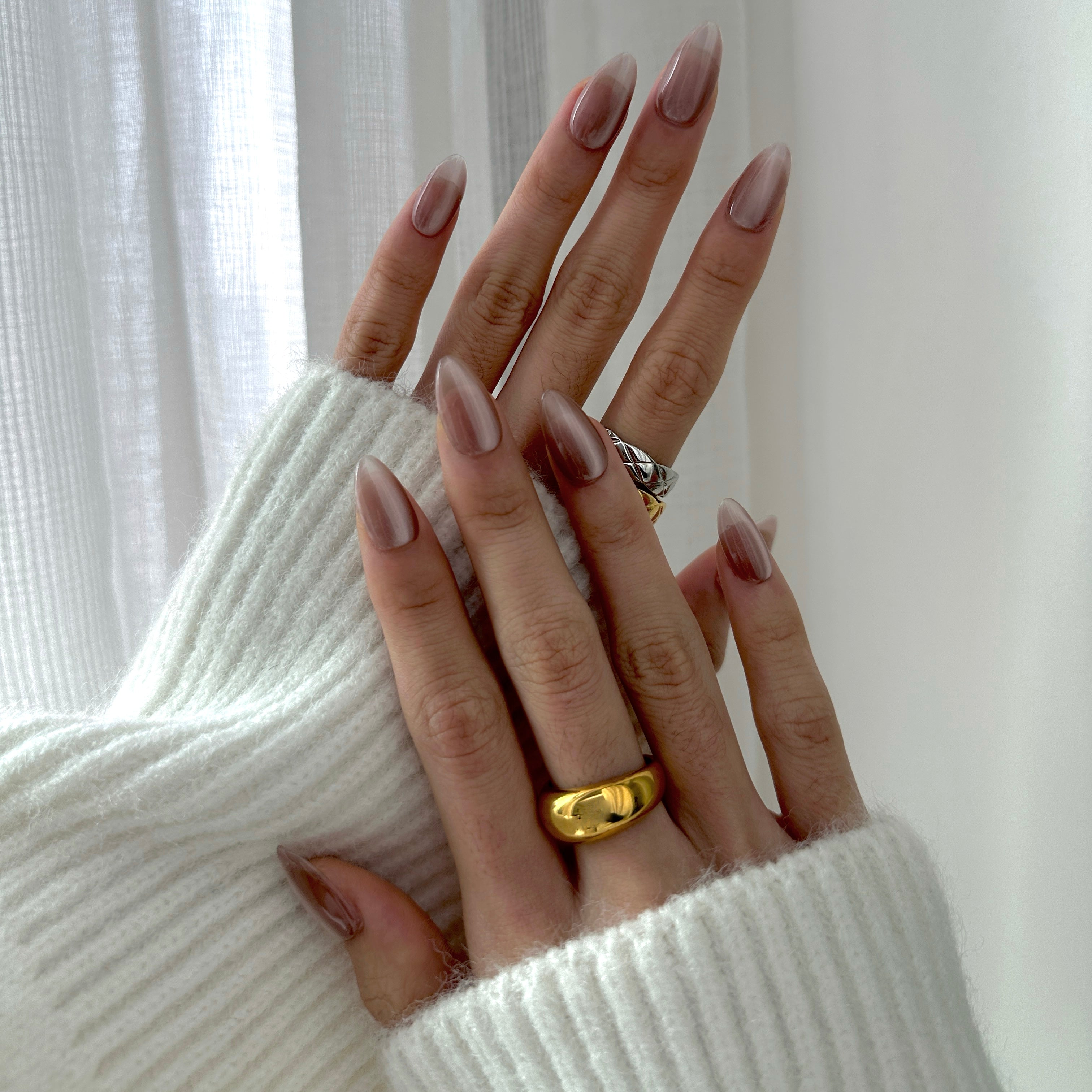 Midnight Nude Nails with Velvet Texture